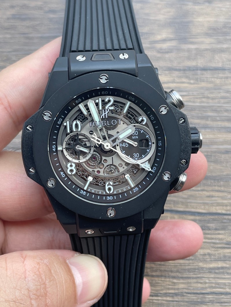 Replica Hublot HB Watch 5A Quality 1280 Clone Chorono Movement Ceramic Case 45mm HB Luxury Watch