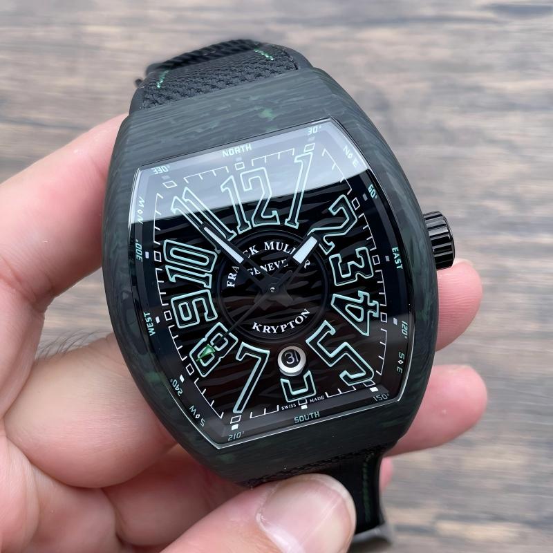 Replica Franck Muller Watch V45 Super Clone Quality 2824 Movement 44mm Carbon Case FM LuxuryWatches