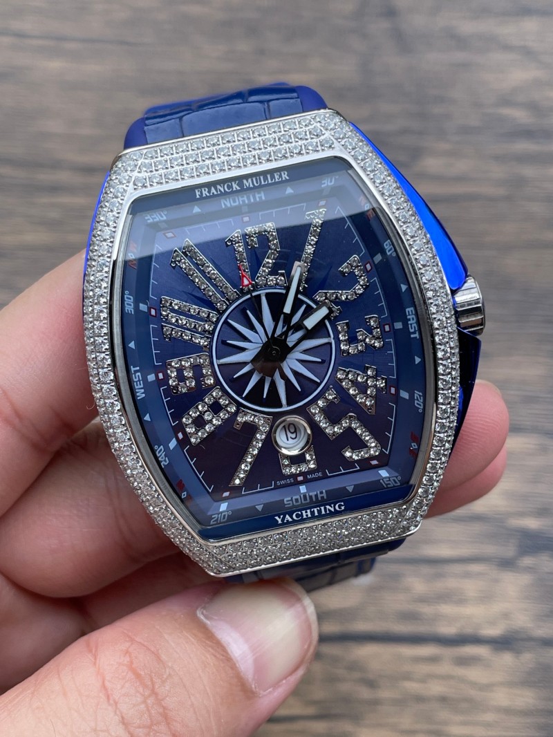 Replica Franck Muller Watch V45 3A Quality 2813 Movement 44mm Diamond Case Copy FM Watches