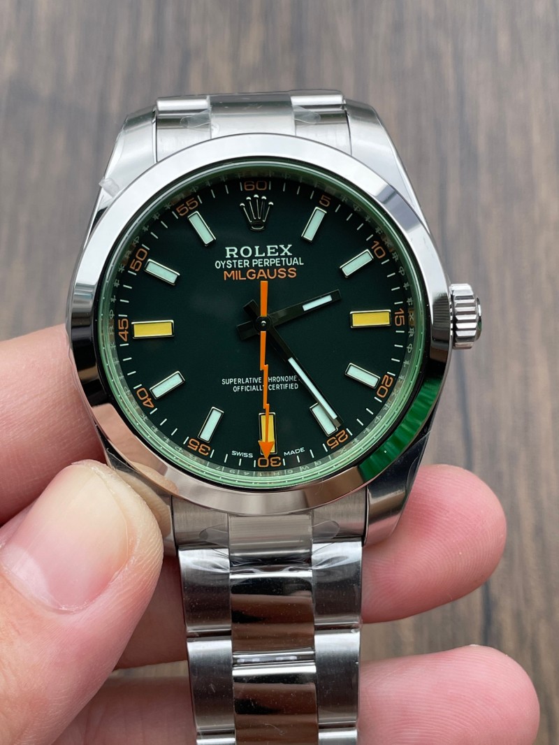 Replica Rolex Watch 5A Quality 3230 Clone Movement 904L Steel Milgauss 1：1 40mm VS Factory Milgauss Watch