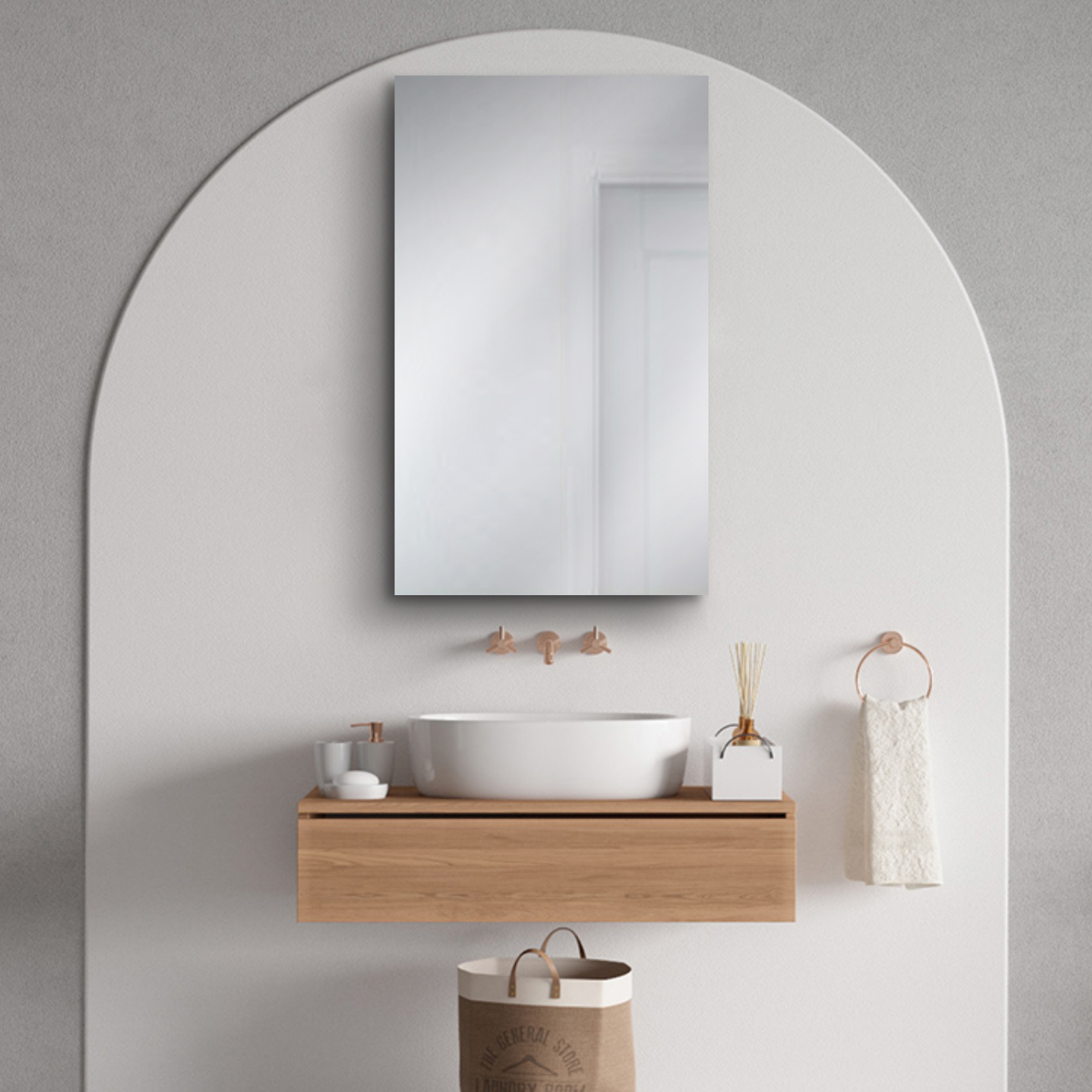 Stainless Steel Medicine Cabinet, Bathroom Mirror Cabinet, with unique half-shelves, Recess and Surface mount, 14.8 x 25.5 inch
