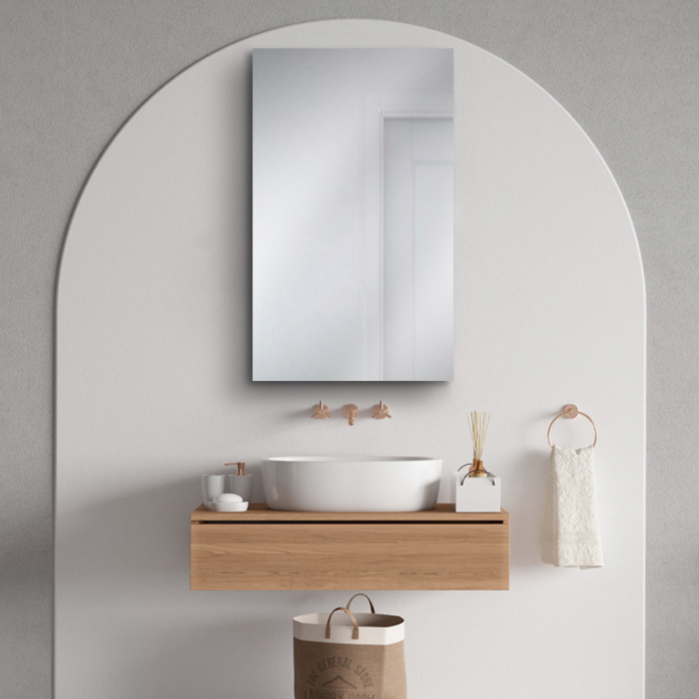Stainless Steel Medicine Cabinet, Bathroom Mirror Cabinet, with unique half-shelves, Recess and Surface mount, 14.8 x 25.5 inch