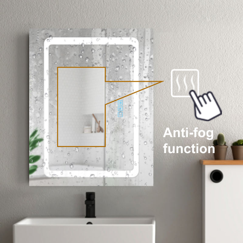 Aluminum LED Bathroom Mirror Cabinet with Defogger, Dimmer, Outlet and USB charger, Recessed or Surface Mount, 20W x 25.5H inch