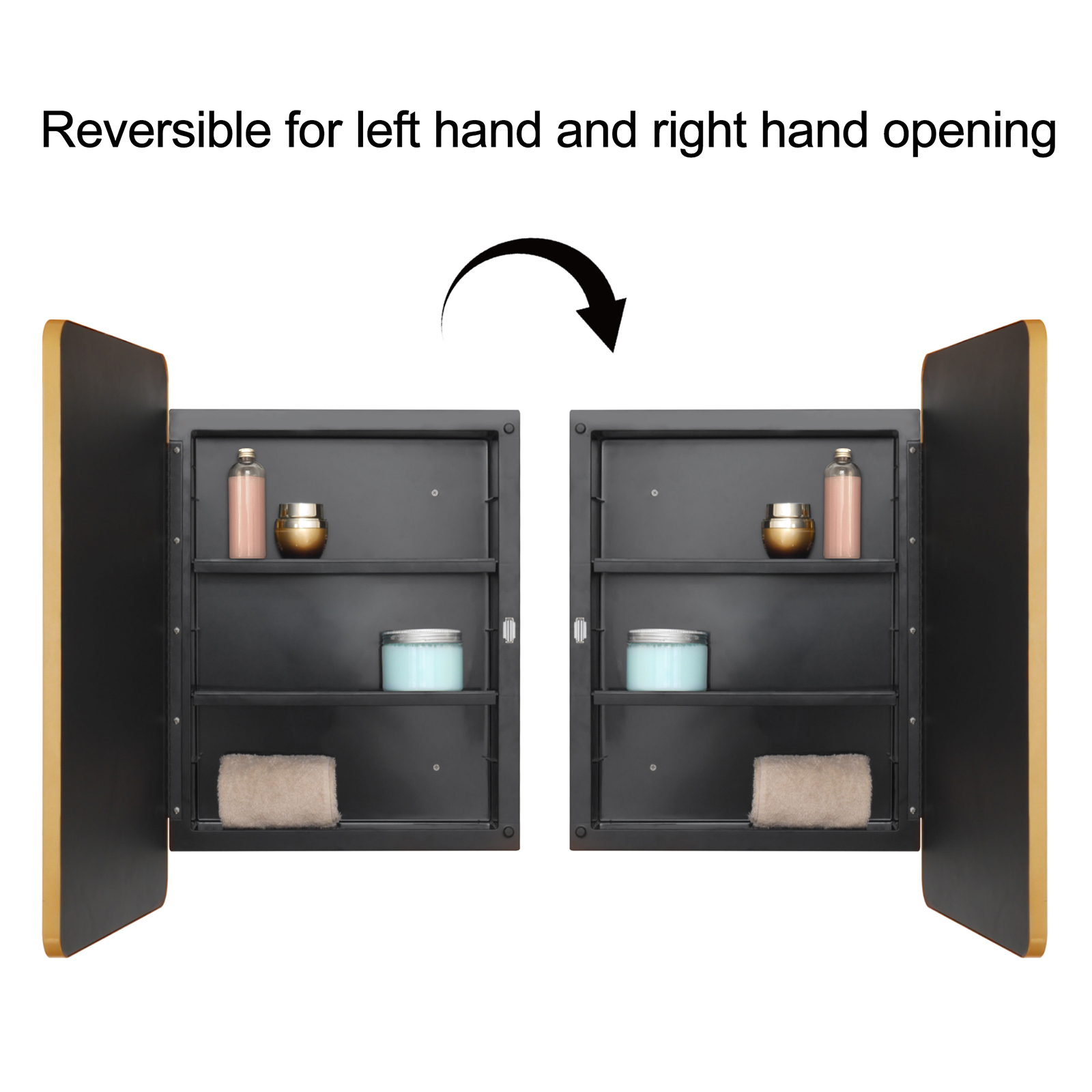 Fundin Plastic Medicine Beveled Edge Mirror Door with Round