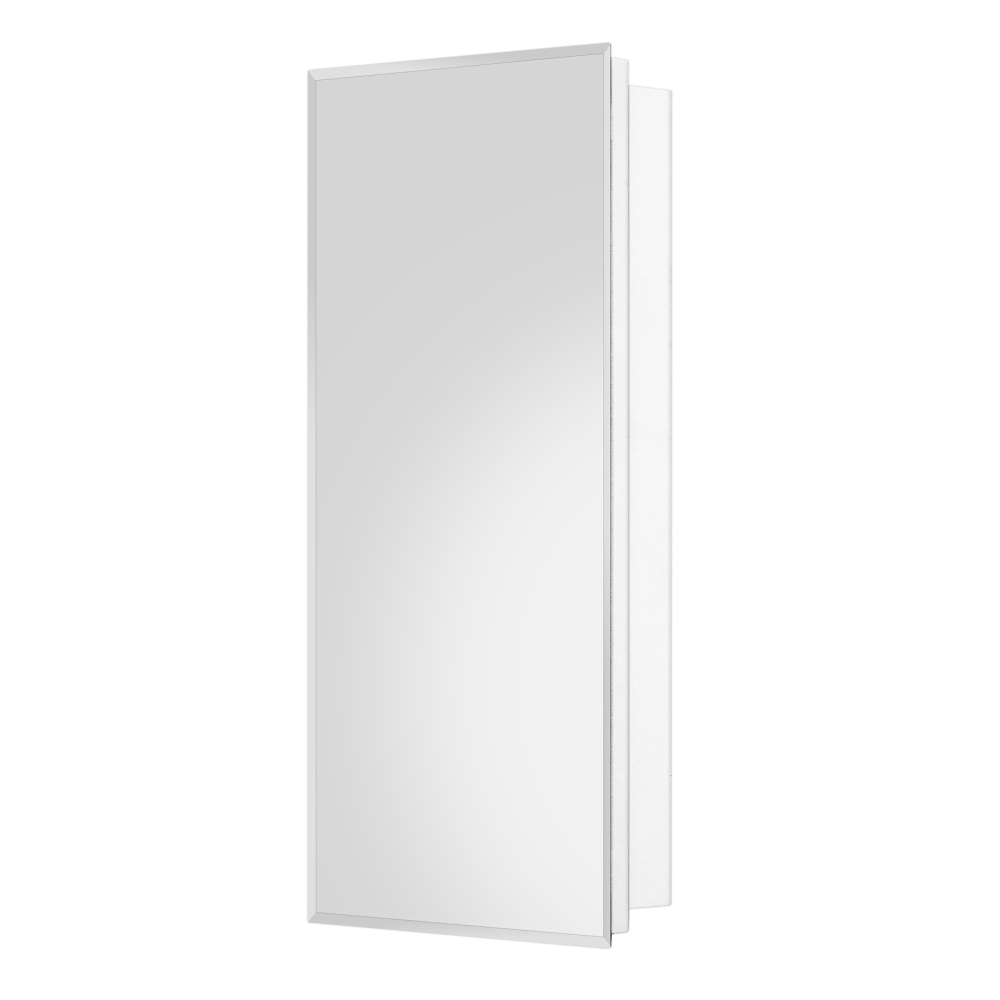 Fundin White Medicine Cabinet Recessed or Surface Mount, Bathroom Medicine Cabinet with 20 x 36 Mirror Size and Adjustable Staggered Shelves
