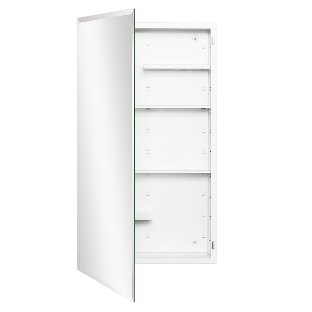 Fundin White Medicine Cabinet Recessed or Surface Mount, Bathroom Medicine Cabinet with 20 x 36 Mirror Size and Adjustable Staggered Shelves