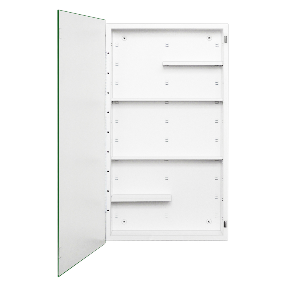 Fundin White Medicine Cabinet Recessed or Surface Mount, Bathroom Medicine Cabinet with 20 x 36 Mirror Size and Adjustable Staggered Shelves