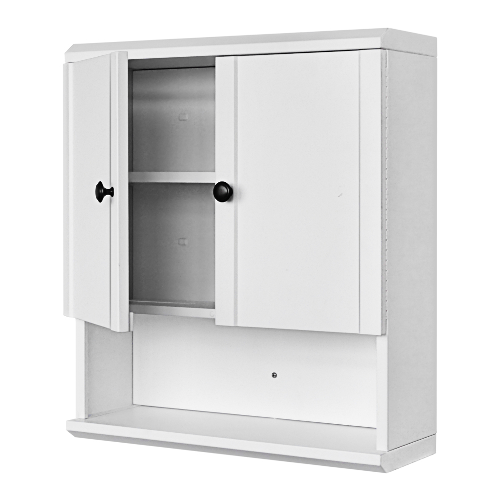 Fundin White Bathroom Wall Cabinet with Hidden Tissue Slot & Adjustable Shelves, Over The Toilet Storage Cabinet for Bathroom Laundry Room