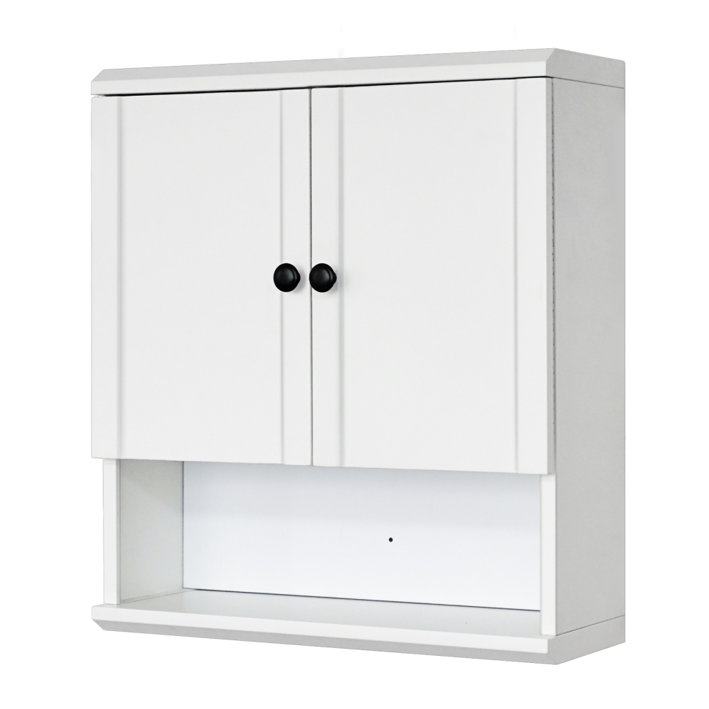 Fundin White Bathroom Wall Cabinet with Hidden Tissue Slot & Adjustable Shelves, Over The Toilet Storage Cabinet for Bathroom Laundry Room