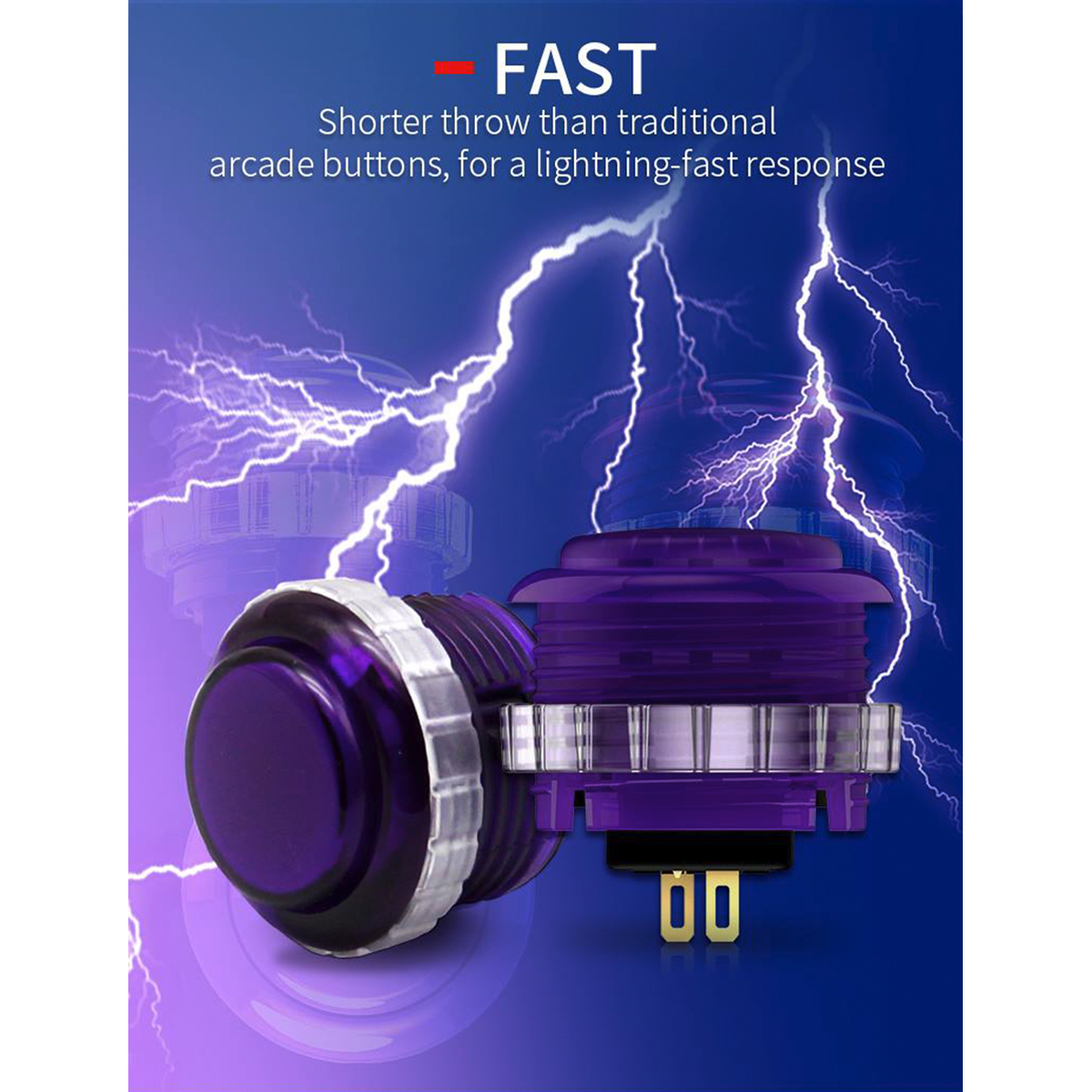 QANBA Gravity LX Clear 30mm Mechanical Pushbutton switch Arcade buttons