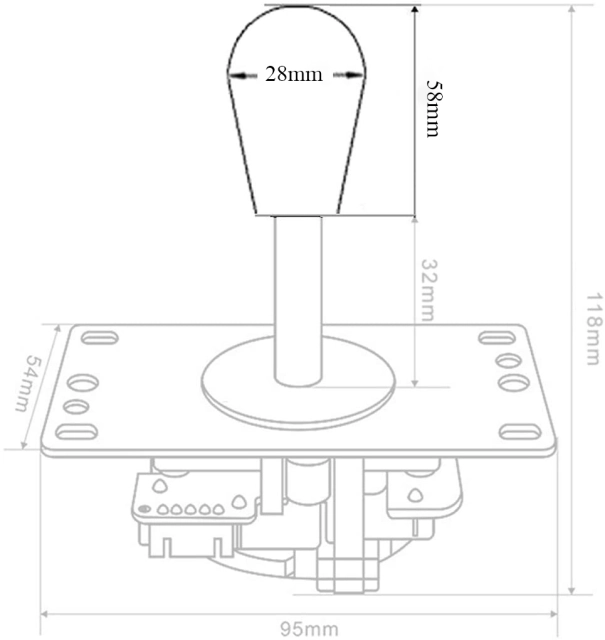 Manette Ball Top Poignée Bascule Rond Tête 35mm Dia Arcade Combat Jeu Bricolage