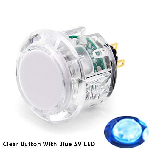 QANBA 30mm LED Arcade Buttons Illuminated Snap In Push Button With Blue LED