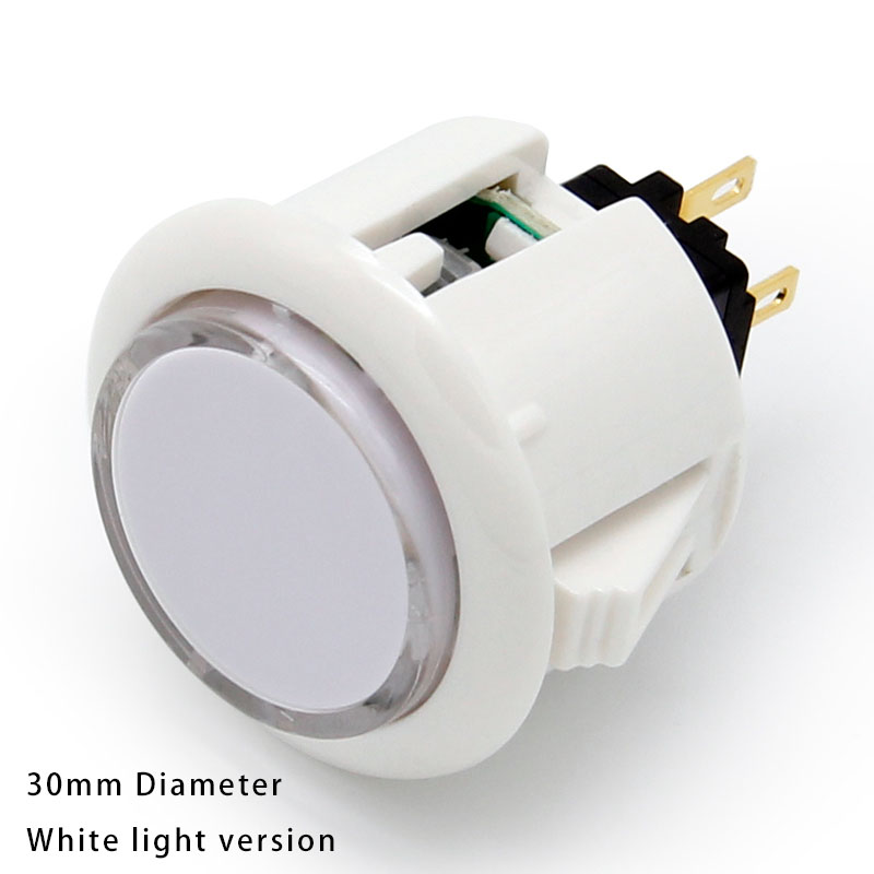 QANBA 30mm LED Arcade Buttons Illuminated Snap In Push Button With Blue LED