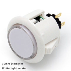 QANBA 30mm LED Arcade Buttons Illuminated Snap In Push Button With Blue LED