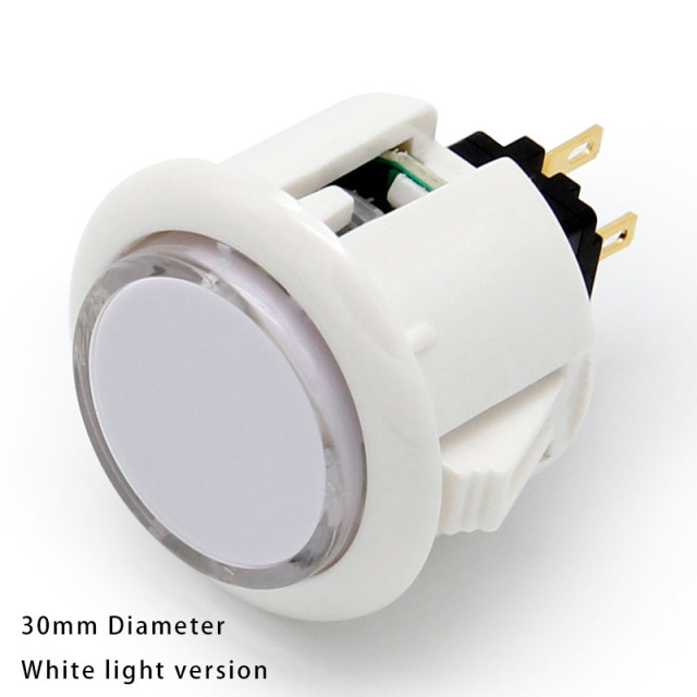 QANBA 30mm LED Arcade Buttons Illuminated Snap In Push Button With Blue LED