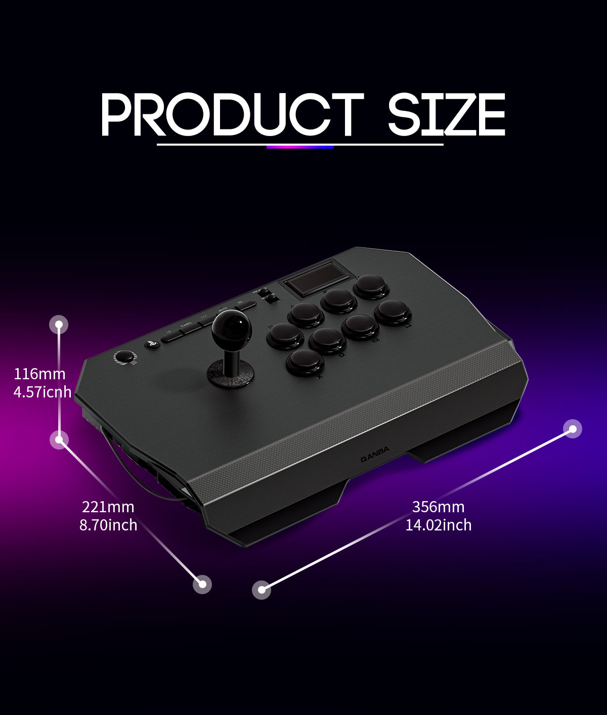 Qanba Drone 2 Arcade Fightstick for PS5 PS4 PC