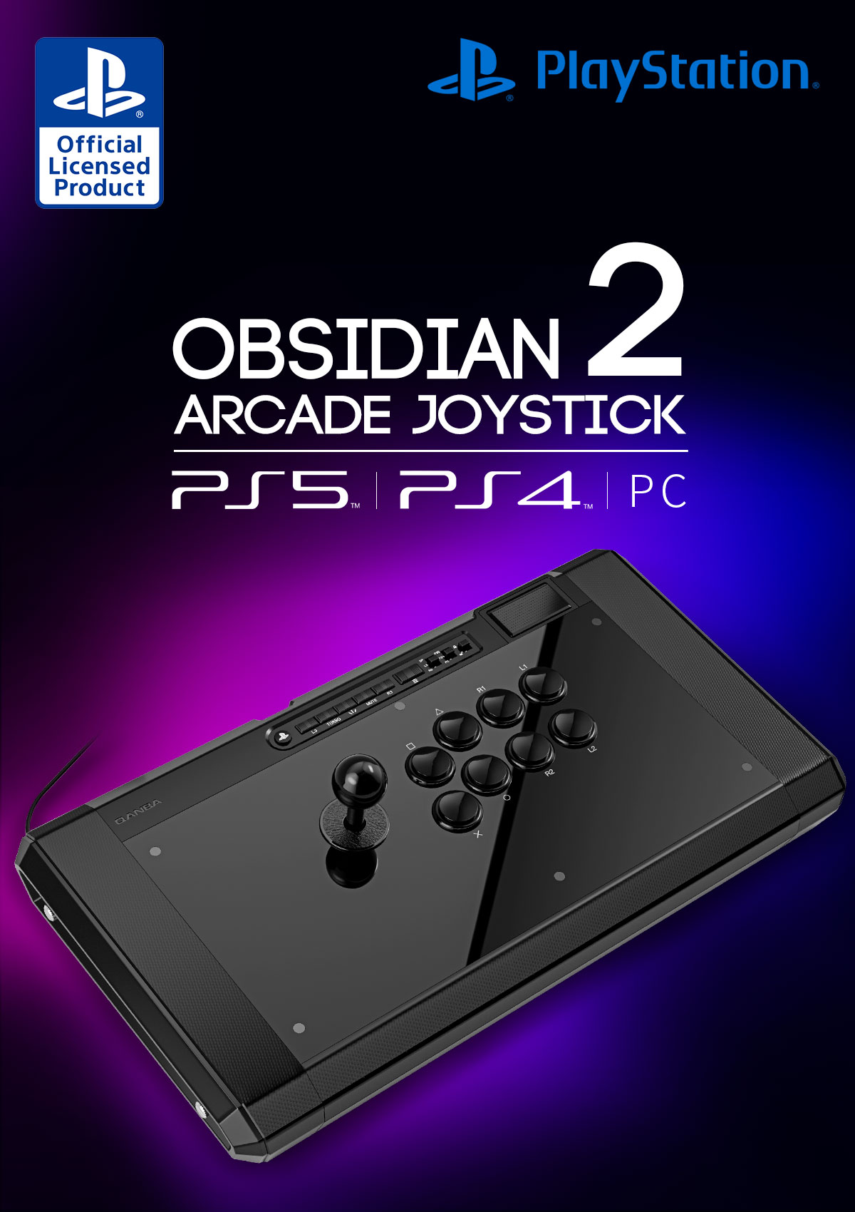 Qanba Obsidian 2 Arcade Fightstick for PS5, PS4, and PC