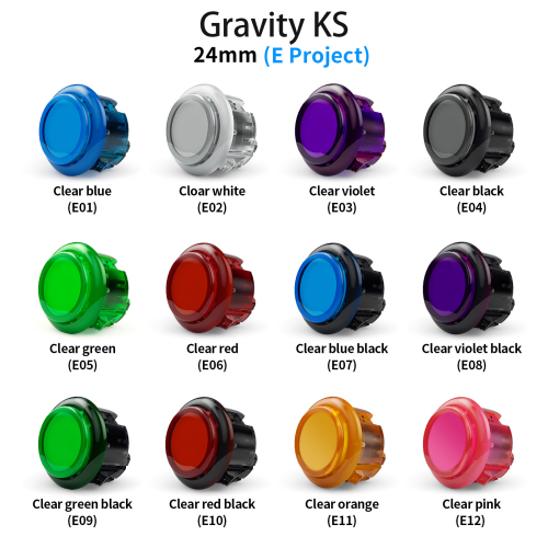 QANBA Gravity KS Mechanical Shafts Silent Pushbutton 30mm 24mm Snap-In Button