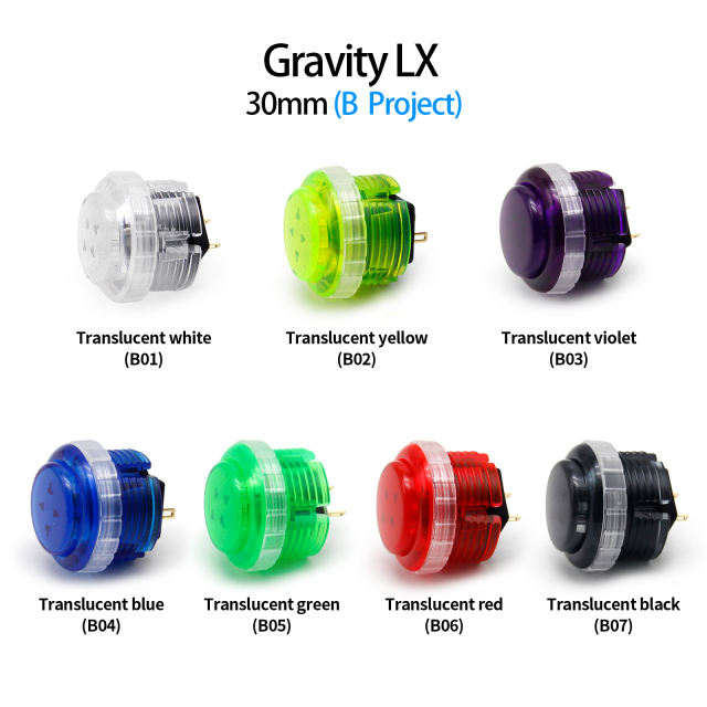 QANBA Gravity LX Metallic color 30mm Mechanical shaft  Arcade buttons