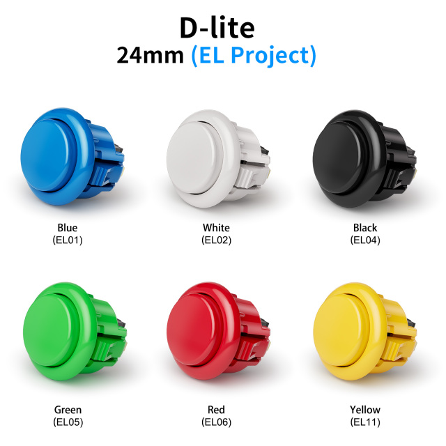 Qanba D-lite Arcade buttons 30mm and 24mm