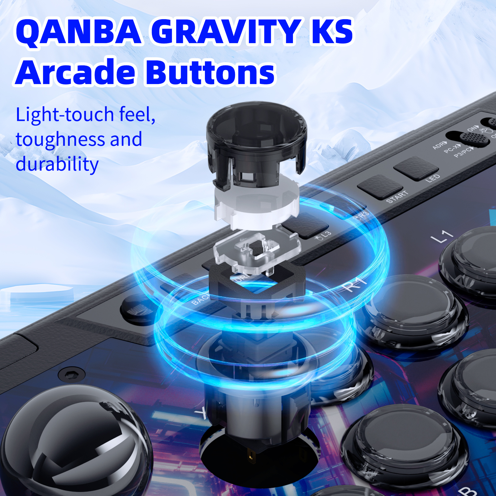 Qanba Q3 Obsidian Arcade Joystick Silent Multifunction Edition fro PC