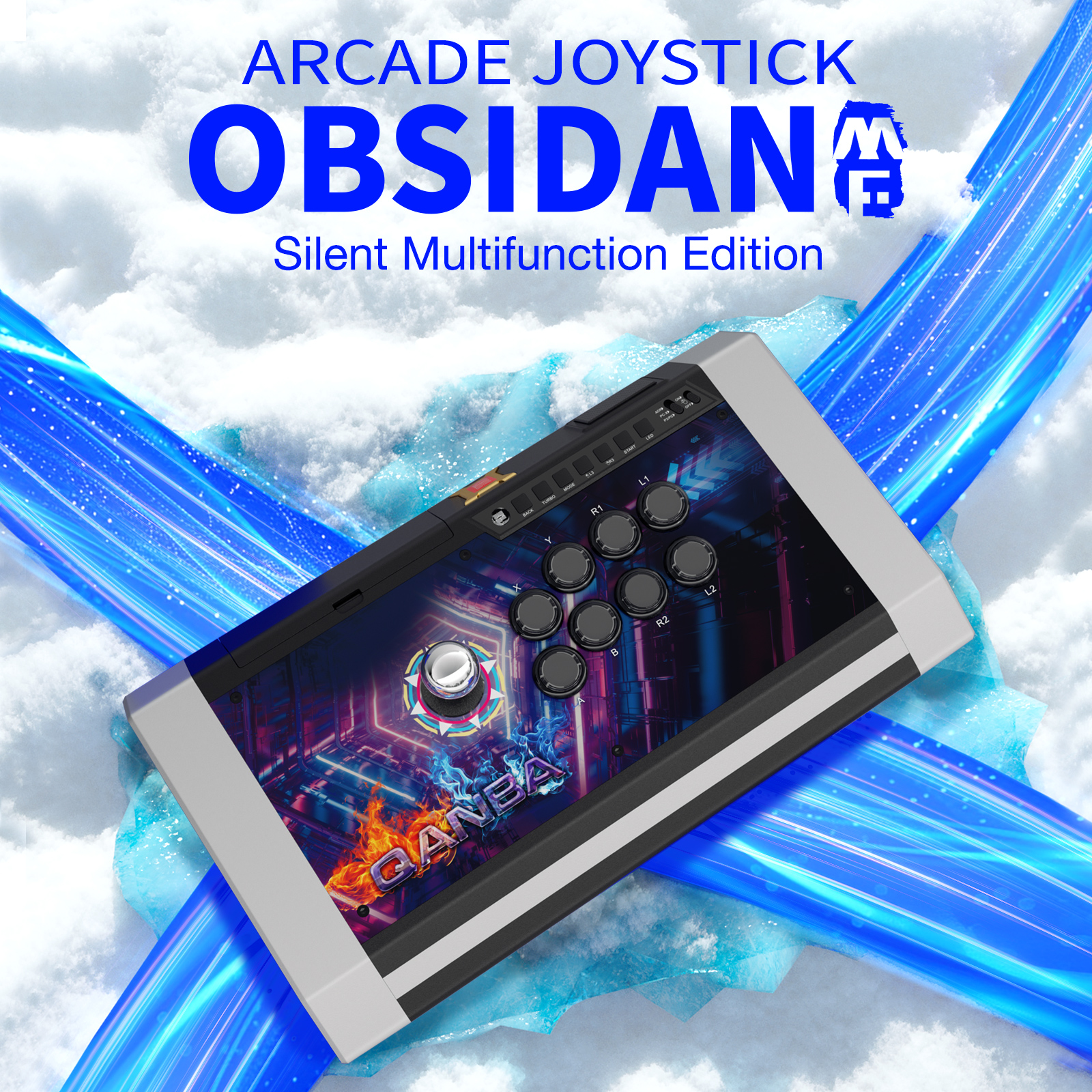 Qanba Q3 Obsidian Arcade Joystick Silent Multifunction Edition fro PC