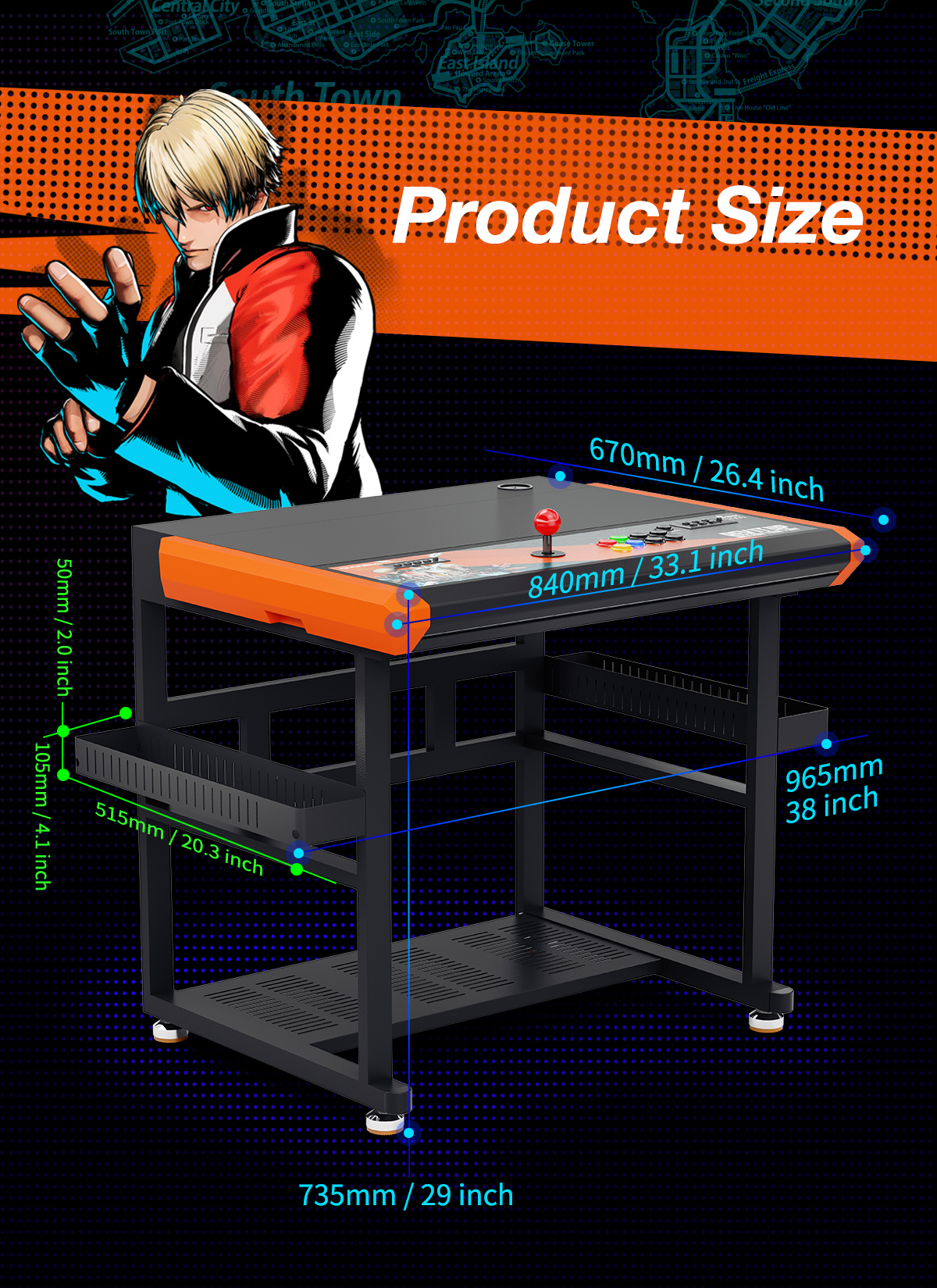 [QANBA×SNK] Fatal Fury: City of the Wolves 2009 Arcade Stick Desk Limited Edition