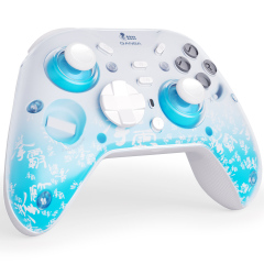 Qanba Phantom Smart Gamepad – Wireless Gaming Controller with Hall-Effect Joysticks, Tri-Mode Connection (2.4G/Bluetooth/Wired), 1000Hz Polling Rate, Dual Vibration Motors, 6-Axis Gyro, Programmable Back Buttons, Charging Dock – For PC/Android/iOS/TV