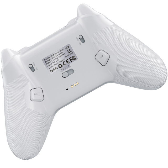 Qanba Phantom Smart Gamepad – Wireless Gaming Controller with Hall-Effect Joysticks, Tri-Mode Connection (2.4G/Bluetooth/Wired), 1000Hz Polling Rate, Dual Vibration Motors, 6-Axis Gyro, Programmable Back Buttons, Charging Dock – For PC/Android/iOS/TV