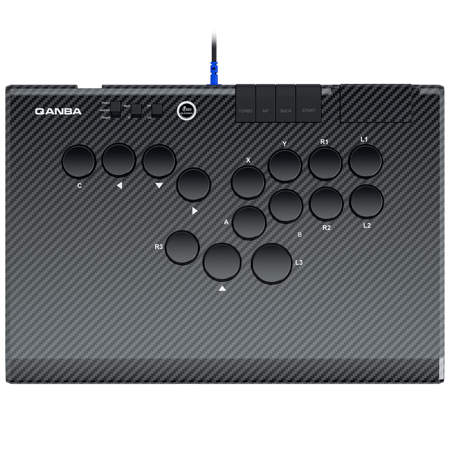 Limited Launch Gift: Free Carry Bag | Qanba Ruby Super Wireless Arcade Controller (Carbon Fiber Black / Phantom Pink & Blue)