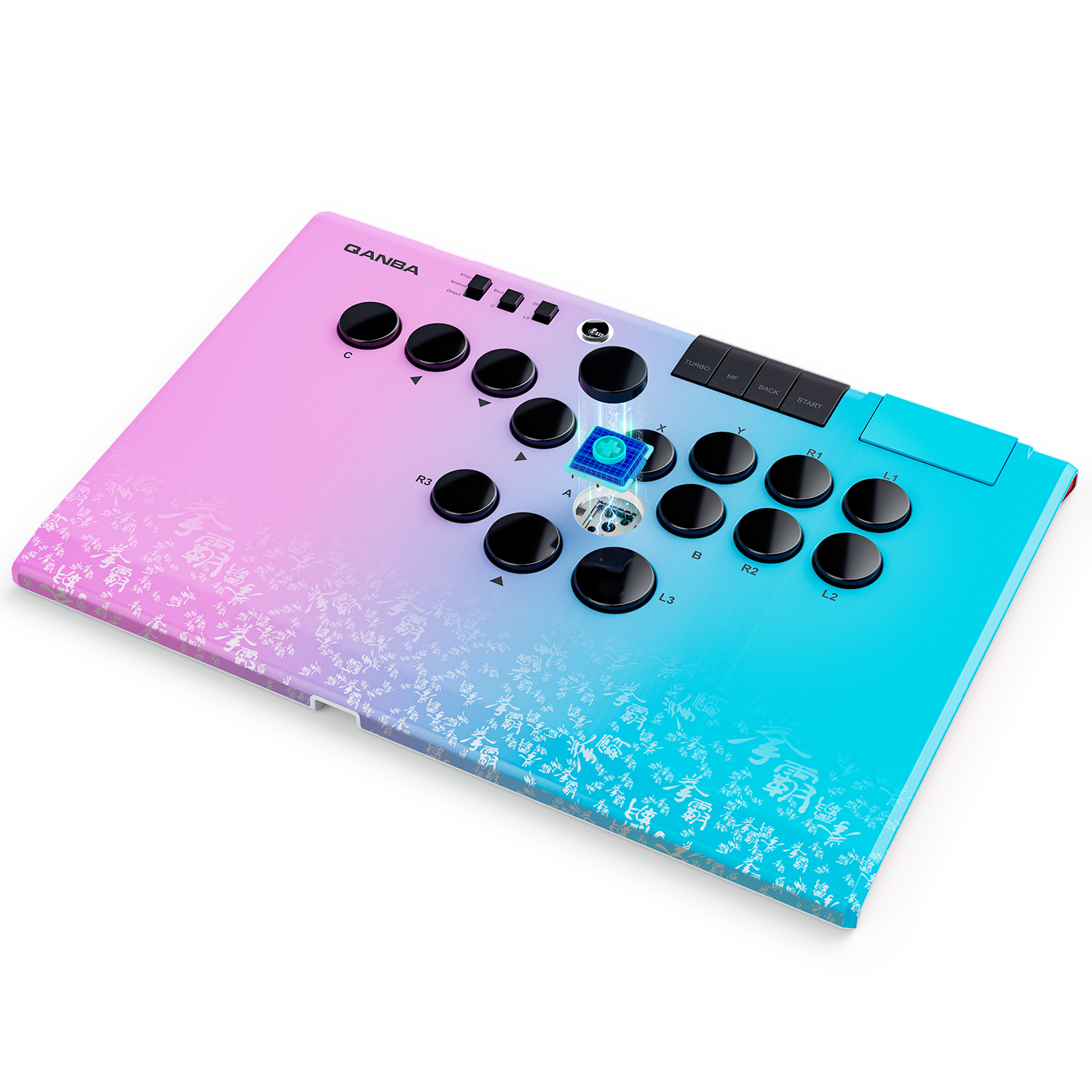 Limited Launch Gift: Free Carry Bag | Qanba Ruby Super Wireless Arcade Controller (Carbon Fiber Black / Phantom Pink & Blue)
