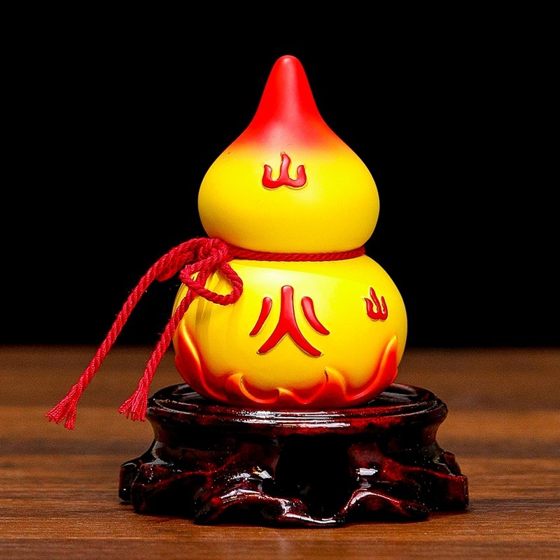 Five elements of gold, wood, water, fire and earth gourd ornaments Chinese metaphysics national tide ancient style office small decorations Feng Shui decorations