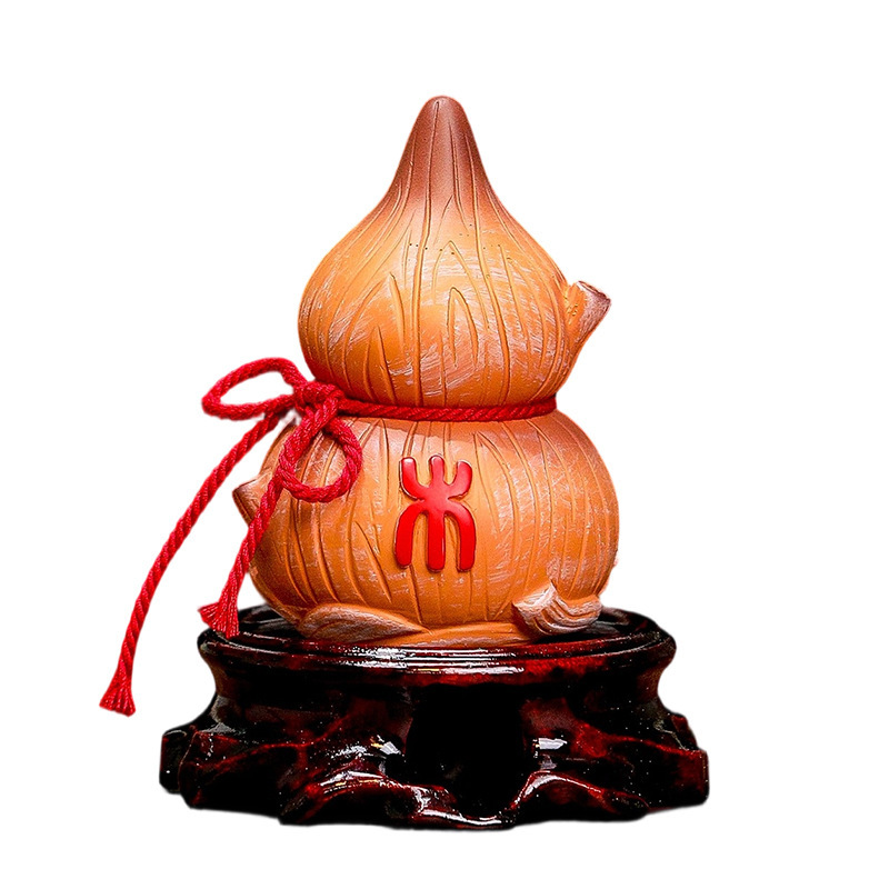 Five elements of gold, wood, water, fire and earth gourd ornaments Chinese metaphysics national tide ancient style office small decorations Feng Shui decorations