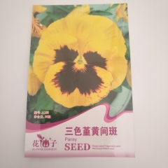 Yelllow black pansy seeds 30 seeds/bags