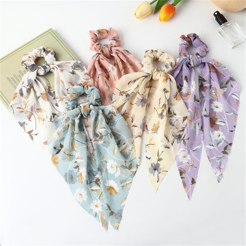 Floral Ribbon Bow Hair Ties Distributor