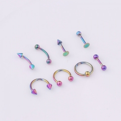 Five Colors Stainless Steel Septum Piercings Set Distributor