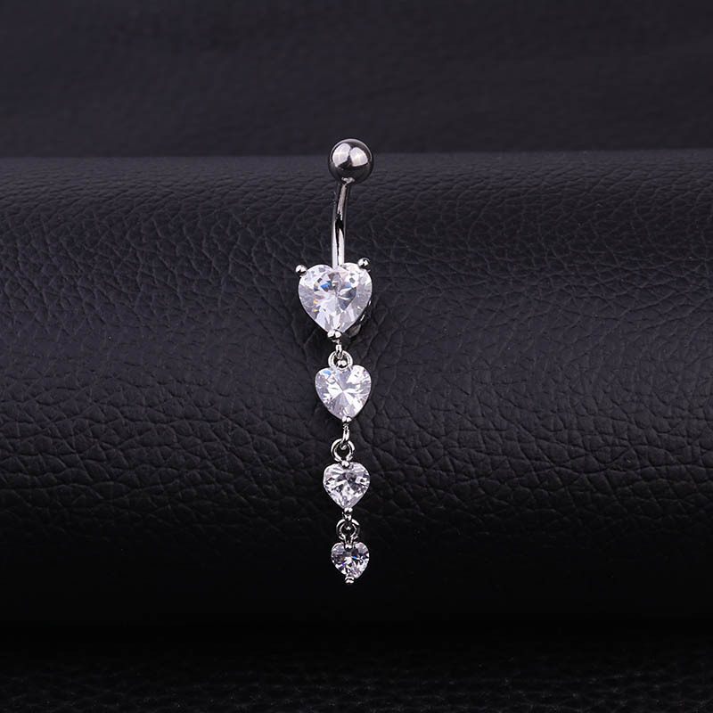 Wholesale Jewelry Steel Heart-design Zircon Tassel Tongue Piercing