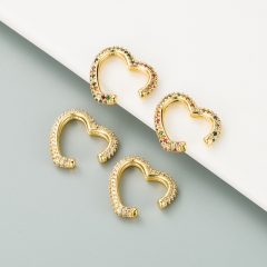 Wholesale Jewelry Fashion Heart Shape Zircon Cuff Earrings