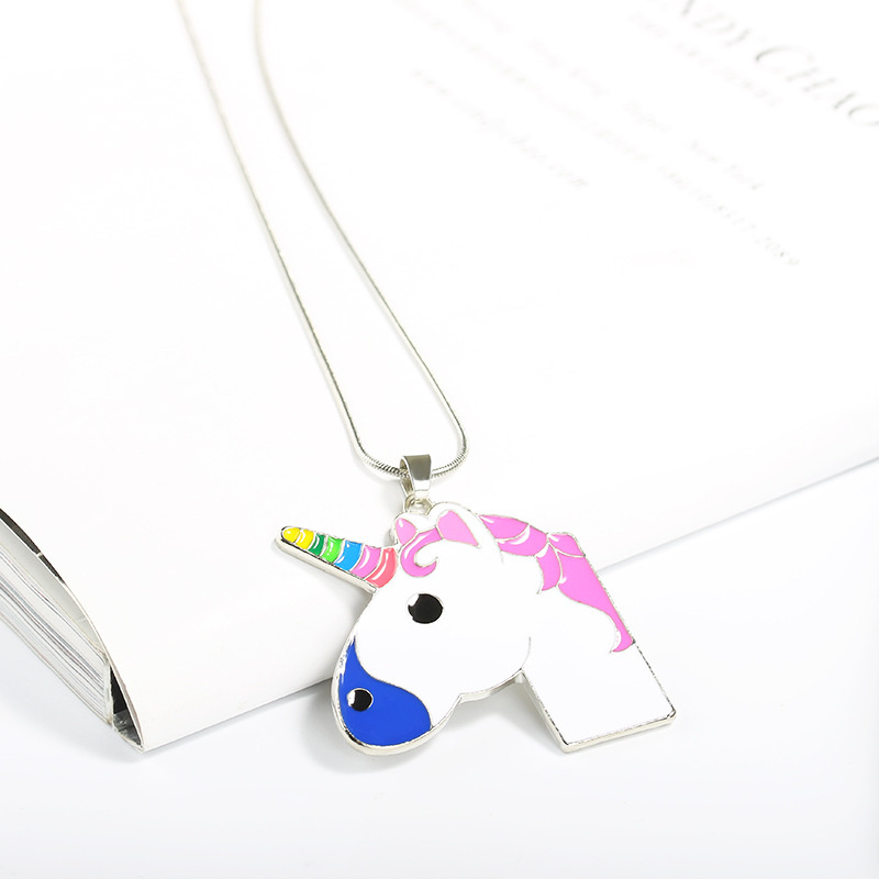 Wholesale Jewelry Cute Colorful Unicorn Pendant Necklace