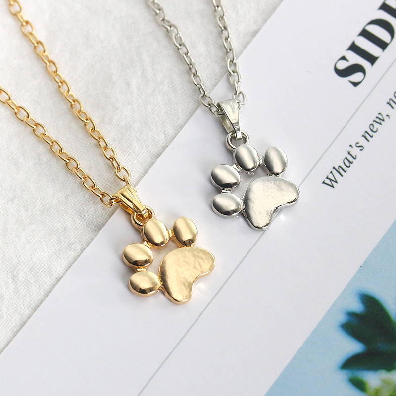 Wholesale Jewelry Lovely Cat Paw Alloy Pendant Necklace