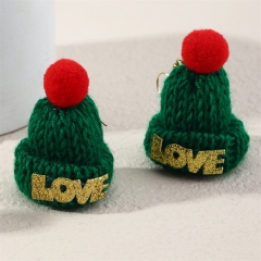Wholesale Jewelry Soft Cute Christmas Hat Earrings Party Holiday Jewelry