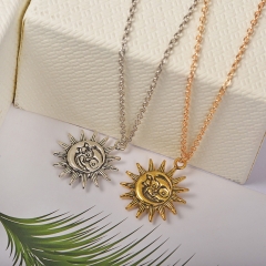 Wholesale Jewelry Popular Sun Moon Alloy Pendant Necklace