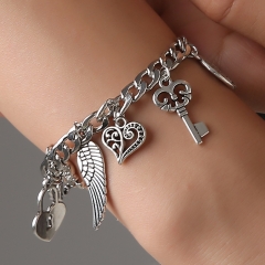 Wholesale Jewelry Trendy Tassel Silver Plated Link Bracelet