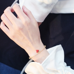 Wholesale Jewelry Korean Simple Strawberry Tassel Girl Alloy Bracelet