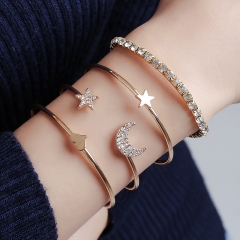 Wholesale Jewelry Fashion Moon Star Four Alloy Bracelets
