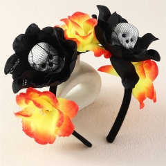 Party Horror Headband Skull Flower Pattern Supplier