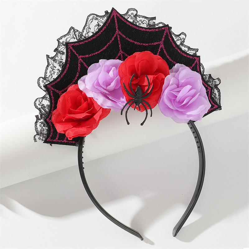 Carnival Party Black Yarn Spider Headband Supplier