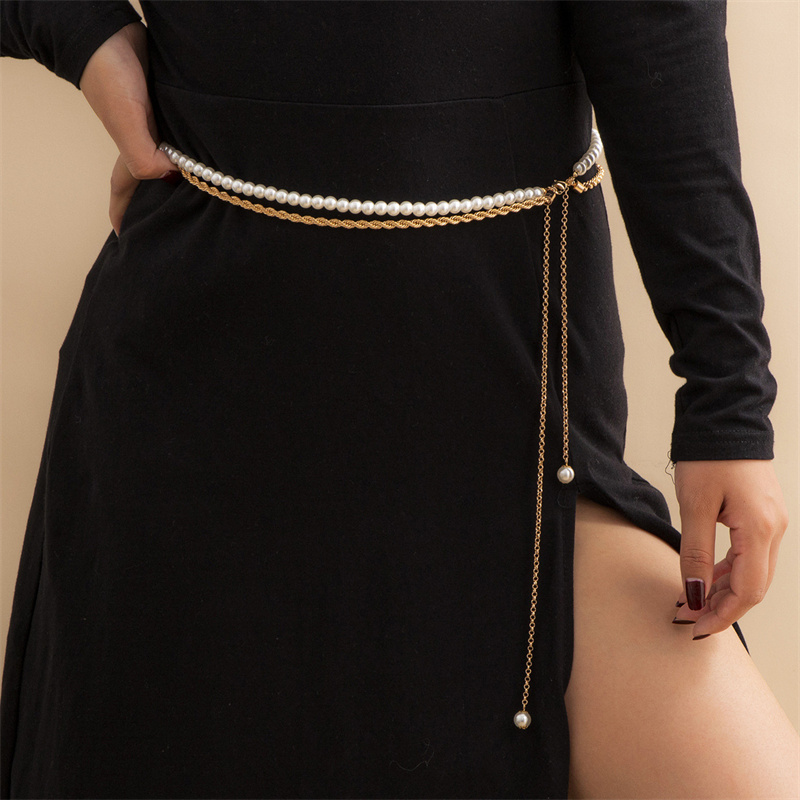 Punk Twisted Wide Alloy Belly Chain Supplier