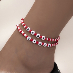 Bohemian Red Beaded Letter Foot String Supplier