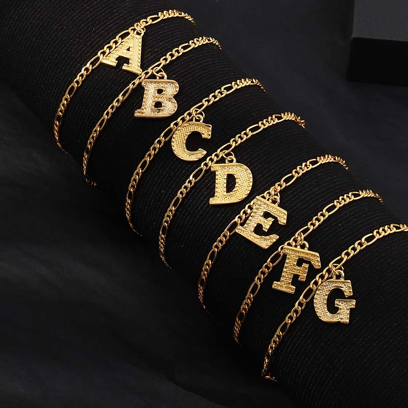 Prevalent 26 Letters Alloy Pendant Anklet Supplier